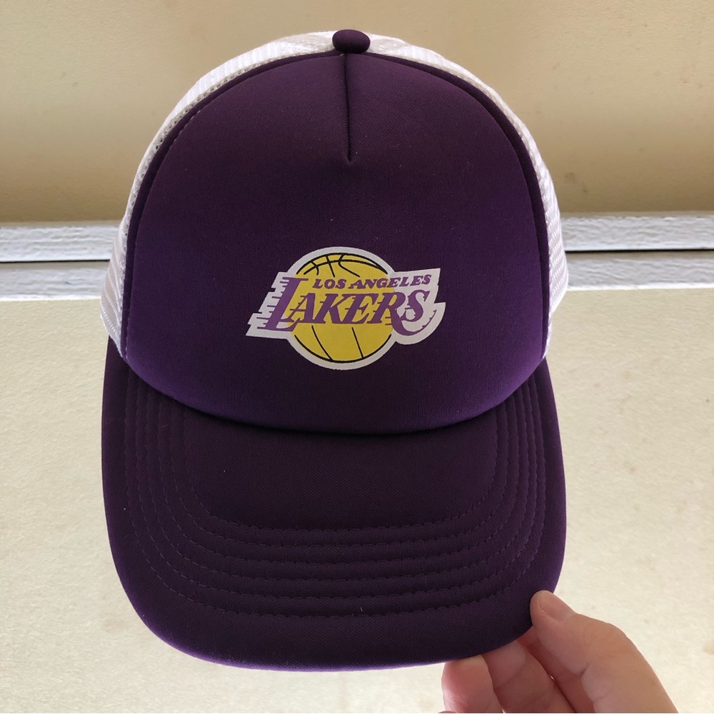 Vintage LA Los Angeles Lakers Basketball Snapback Baseball Lid Trucker Hat Cap